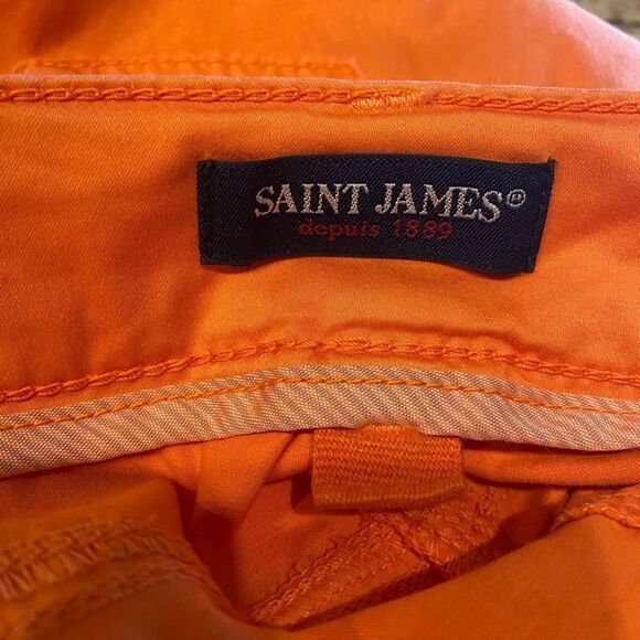 Saint James Sz 8 Classic Luxury Orange Chino Bermuda Cotton Shorts - Picture 4 of 8